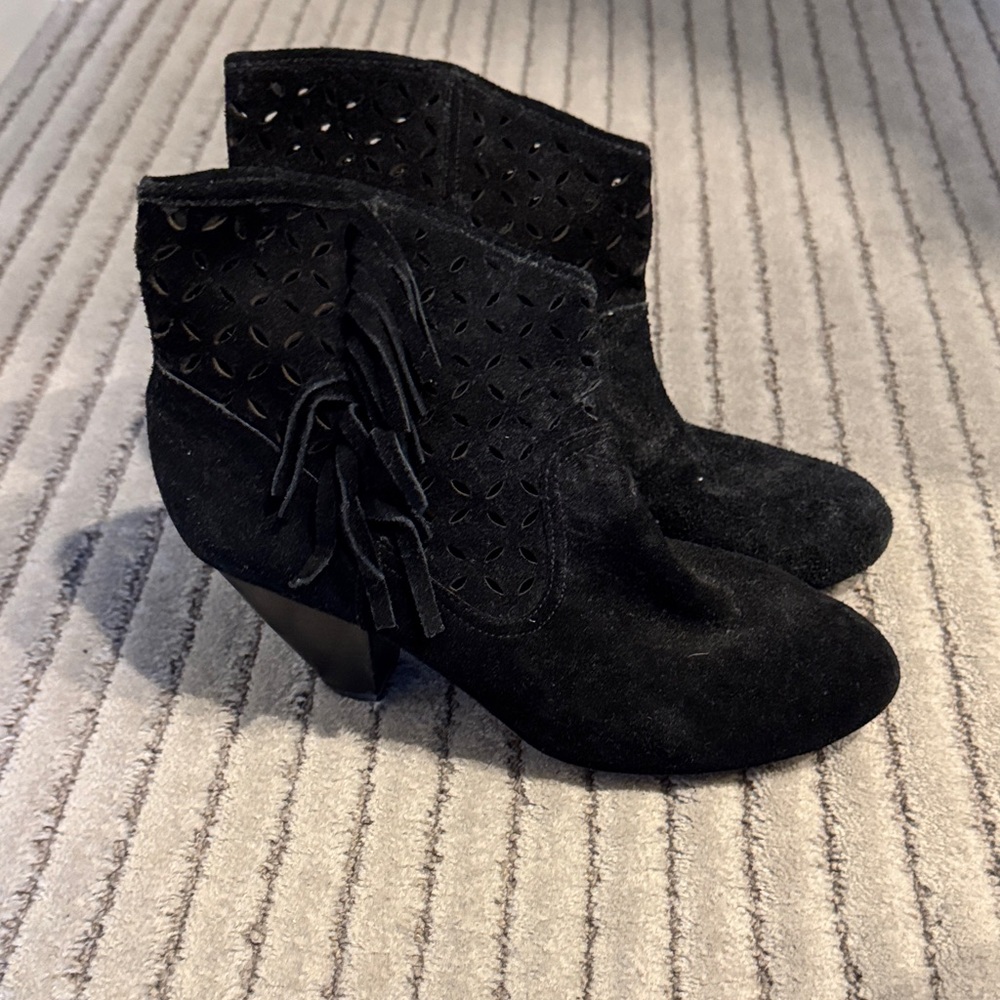 Jessica Simpson Black Suede Heeled Boots
